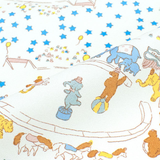 生地 FiN tex-フィンテックス- 動物たち 約140cm幅×50cmカット(OKF-025) 1WH.オフ 09Ae06_